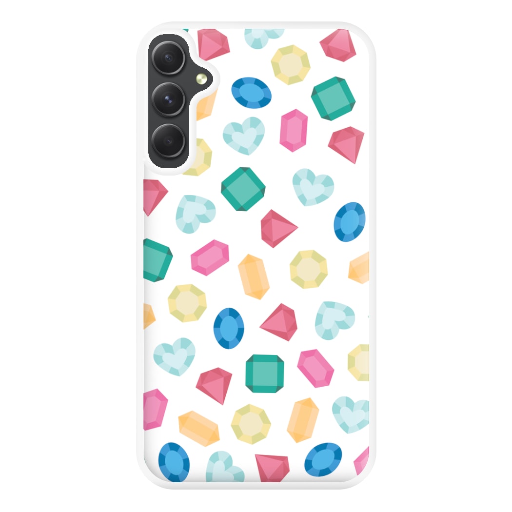 Cartoon Multicoloured Gems Pattern Phone Case for Galaxy A14