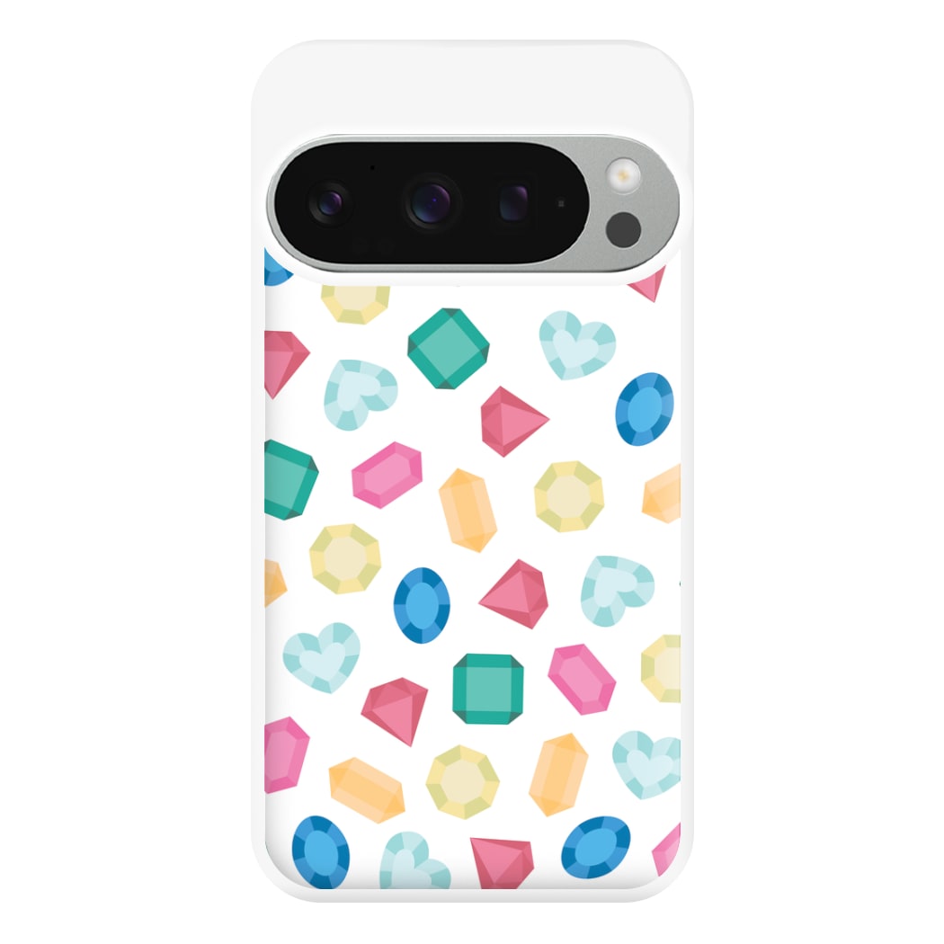 Cartoon Multicoloured Gems Pattern Phone Case for Google Pixel 9 Pro XL