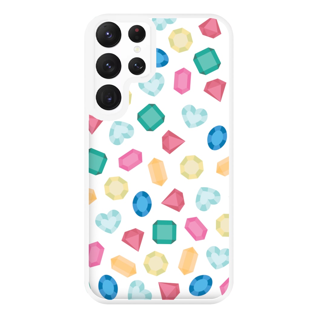 Cartoon Multicoloured Gems Pattern Phone Case for Galaxy S22 Ultra