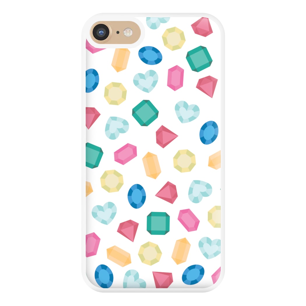 Cartoon Multicoloured Gems Pattern Phone Case for iPhone 6 / 7 / 8 / SE