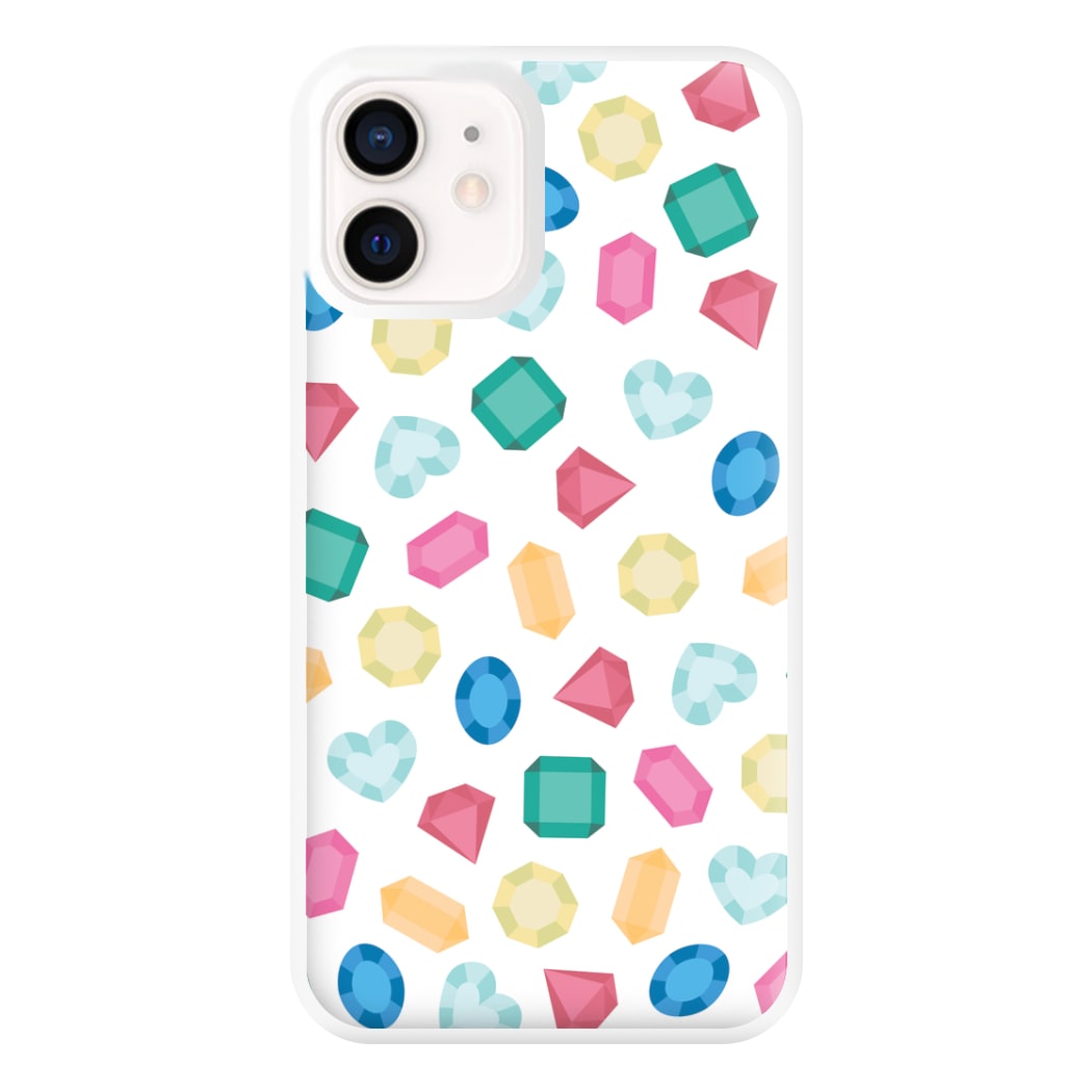 Cartoon Multicoloured Gems Pattern Phone Case for iPhone 13 Mini