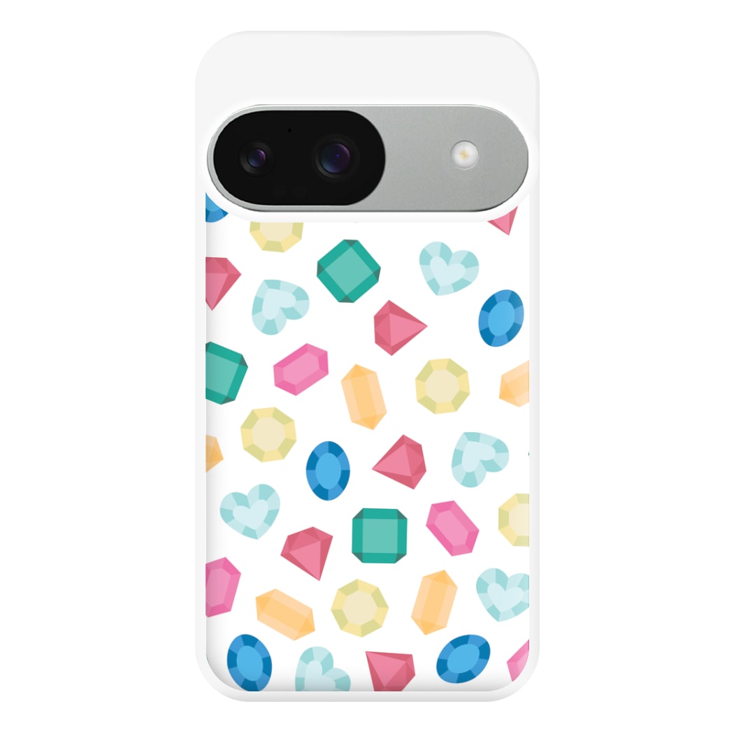 Cartoon Multicoloured Gems Pattern Phone Case for Google Pixel 9 / 9 Pro