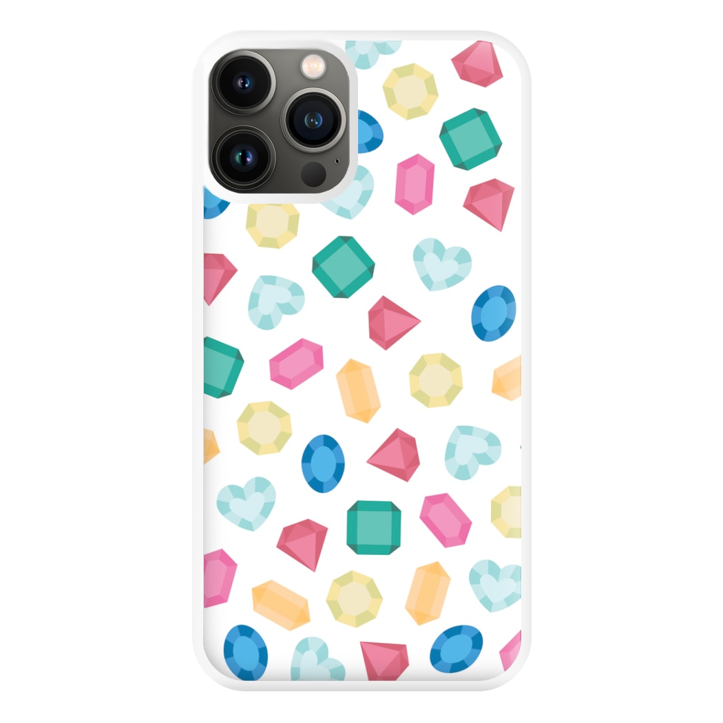 Cartoon Multicoloured Gems Pattern Phone Case for iPhone 13 Pro Max