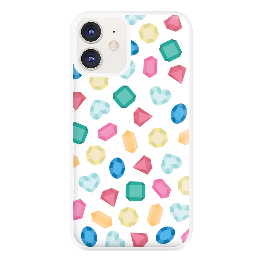 Cartoon Multicoloured Gems Pattern Phone Case for iPhone 12 / 12 Pro