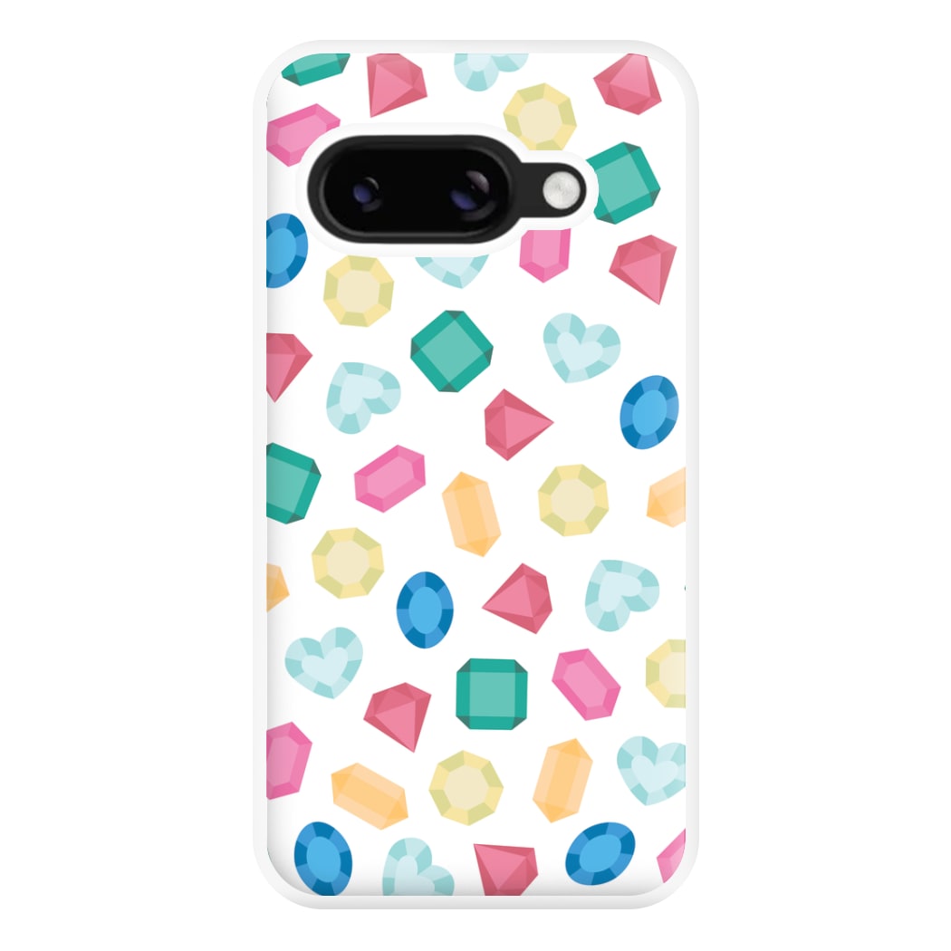 Cartoon Multicoloured Gems Pattern Phone Case for Google Pixel 8a