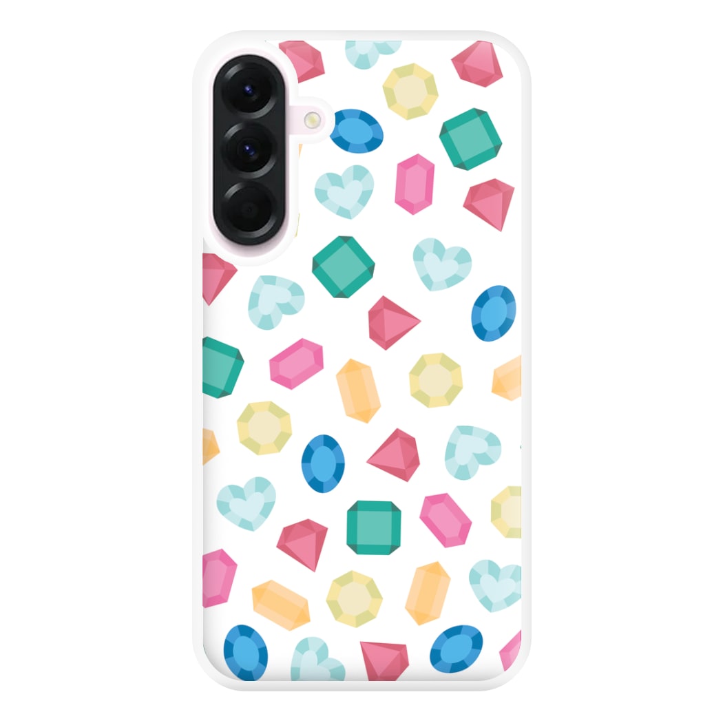Cartoon Multicoloured Gems Pattern Phone Case for Galaxy A36