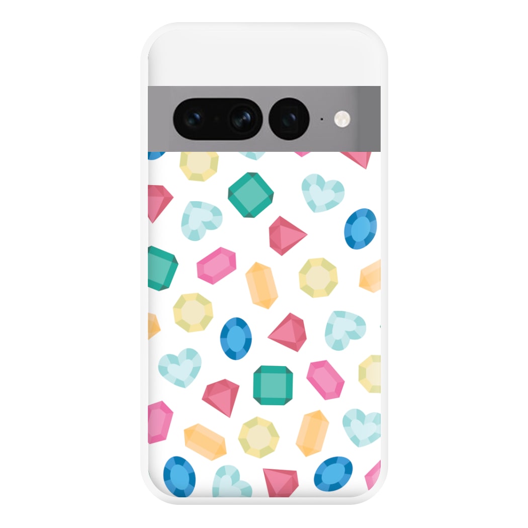 Cartoon Multicoloured Gems Pattern Phone Case for Google Pixel 7 Pro