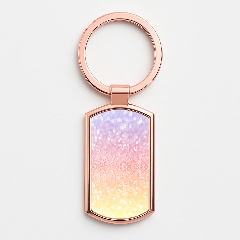 Glitter Splash Rose Gold Keyring