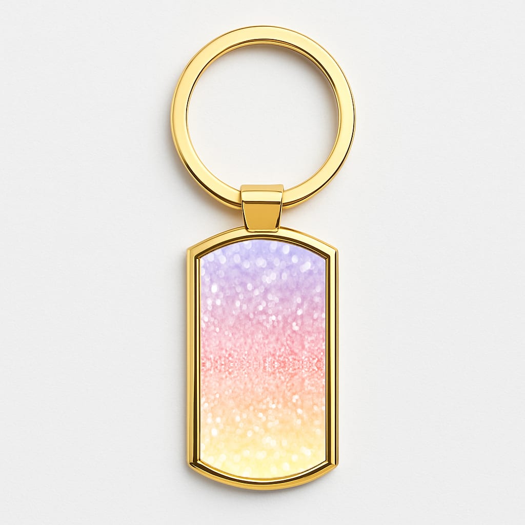 Glitter Splash Gold Keyring