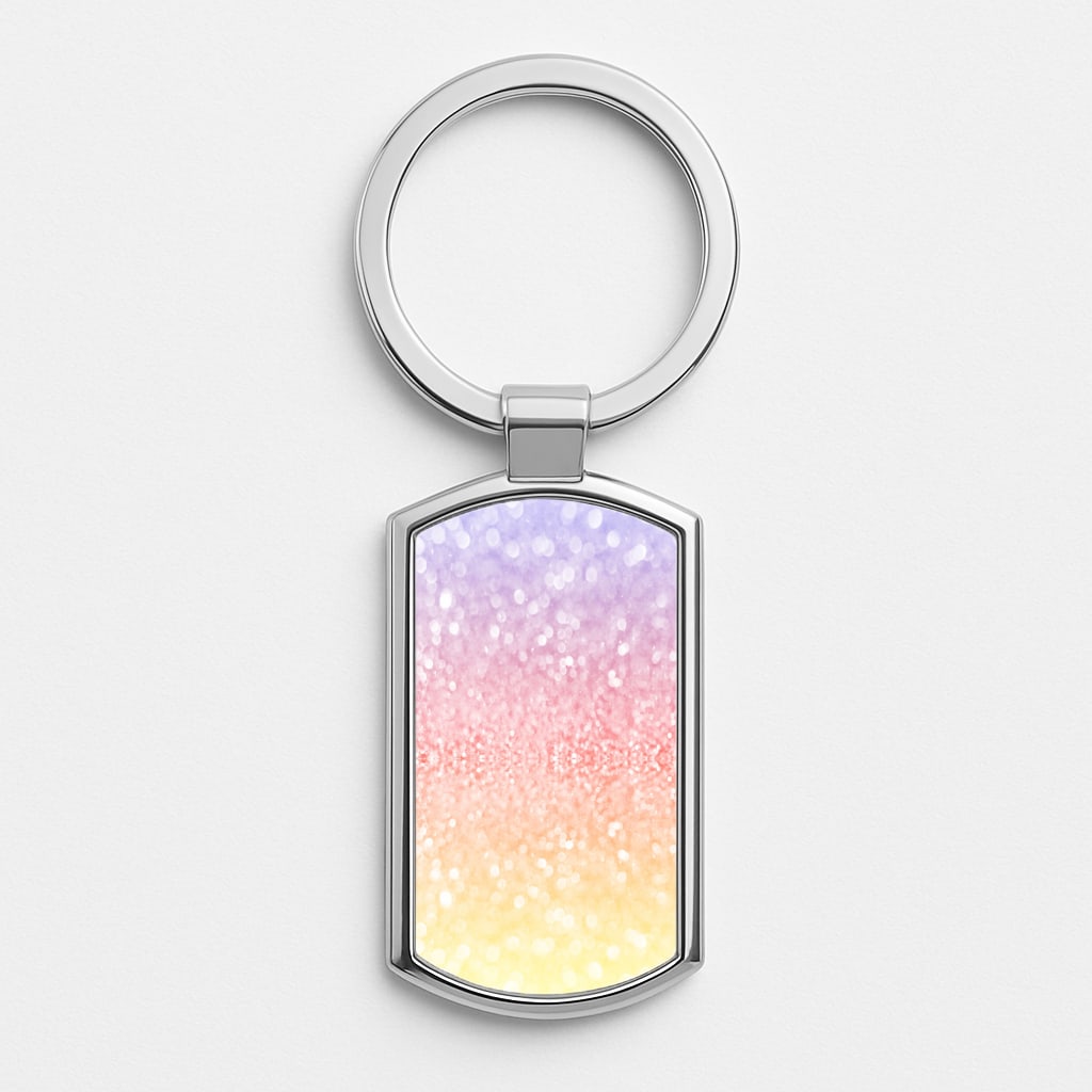 Glitter Splash Silver Keyring