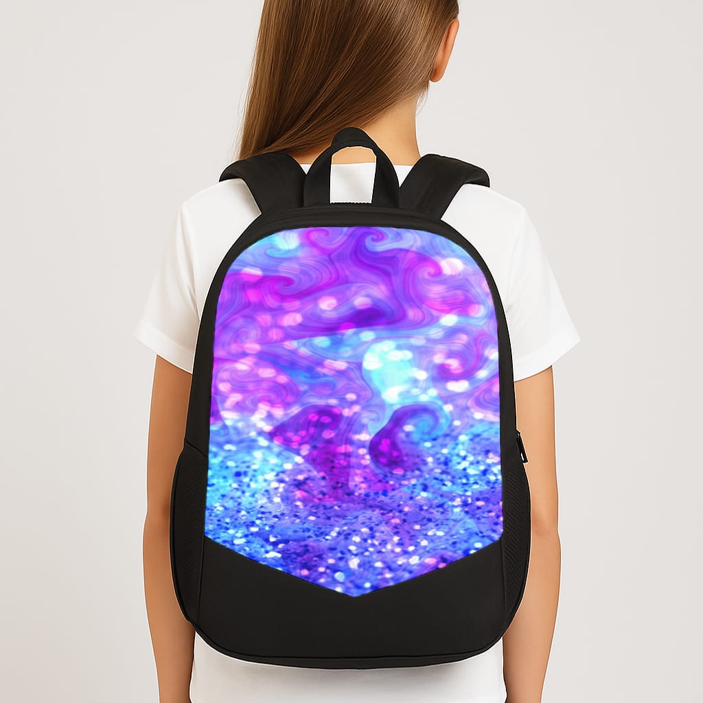Glitter Swirl, Tumblr Stlye Large School Bag