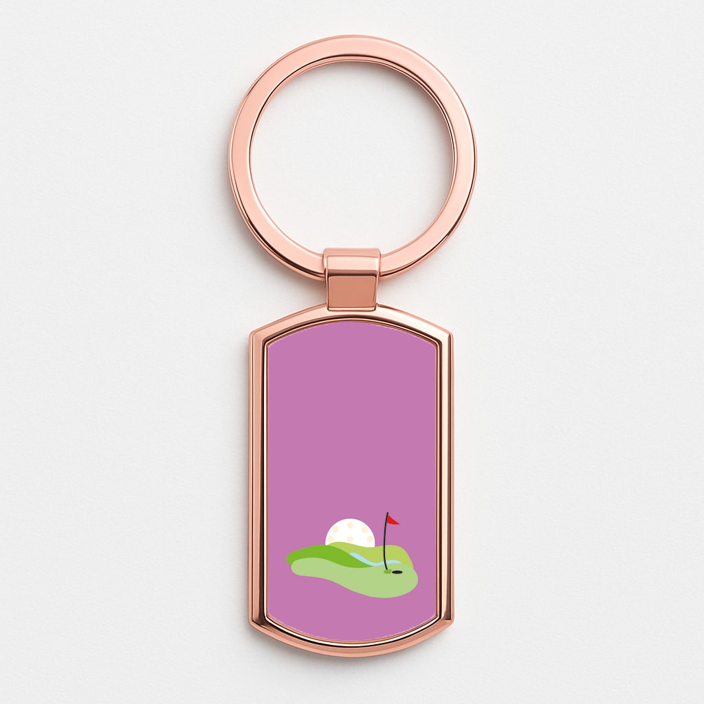 Golf course Rose Gold Keyring