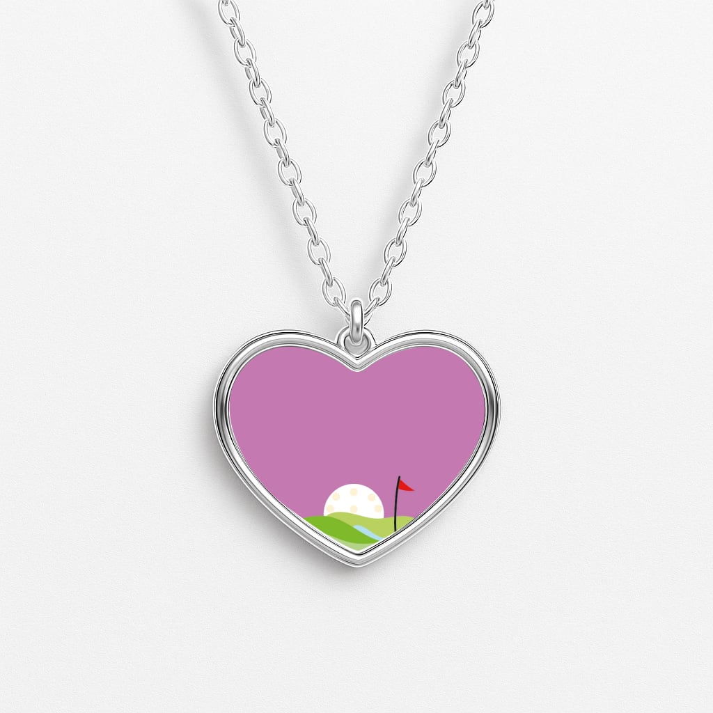 Golf course Heart Necklace