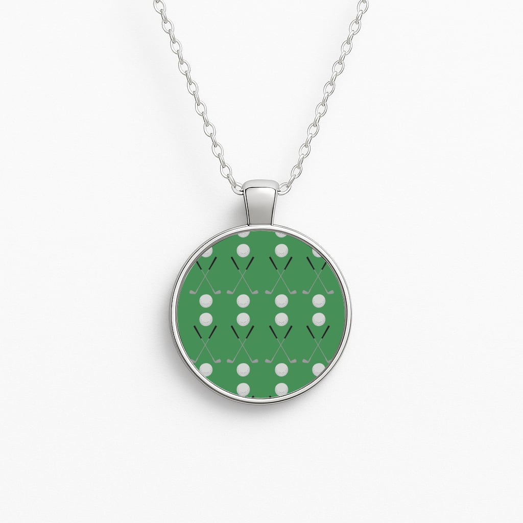 Golf clubs Circle Necklace