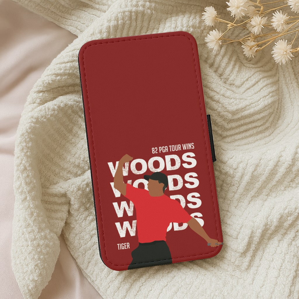 Woods Dark Red Wallet Phone Case