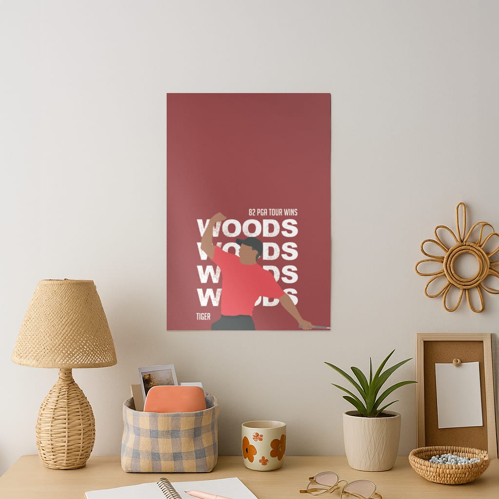 Woods Dark Red Art Print