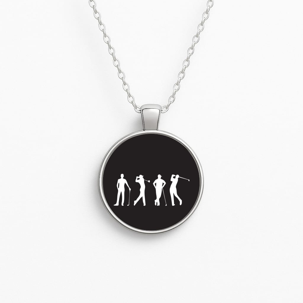 Golf Silhouettes Circle Necklace