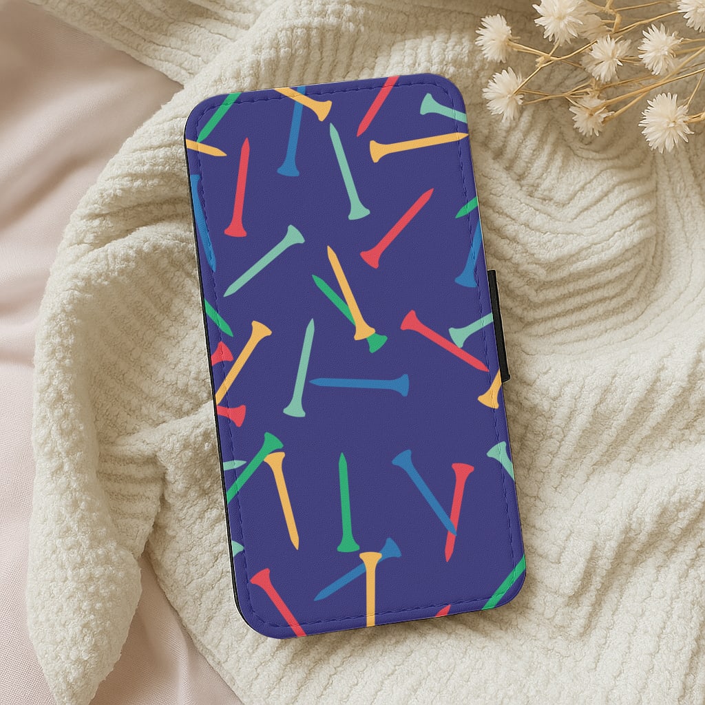 Golf Tees Pattern Wallet Phone Case