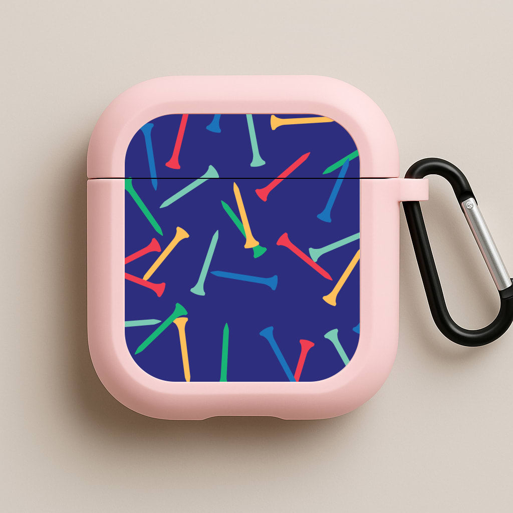 Golf Tees Pattern Pink AirPods Case