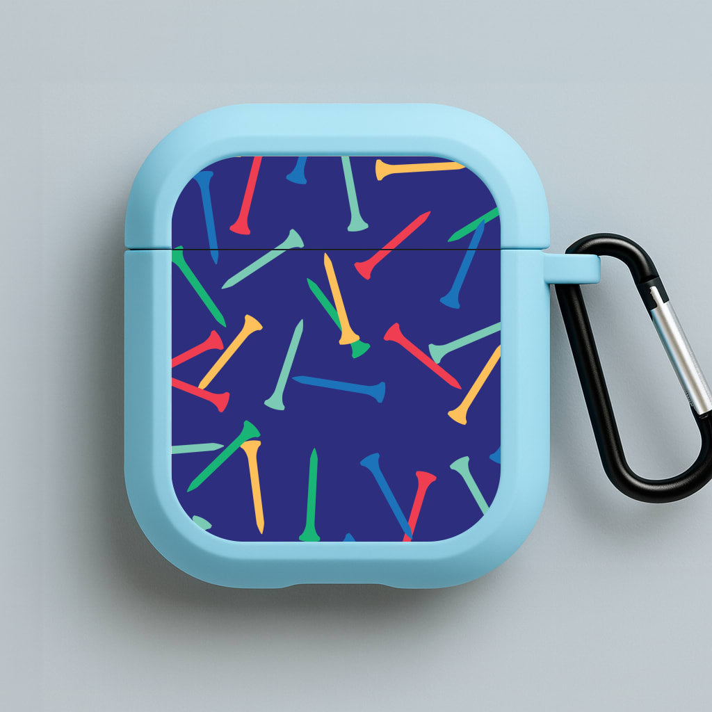 Golf Tees Pattern Blue AirPods Case