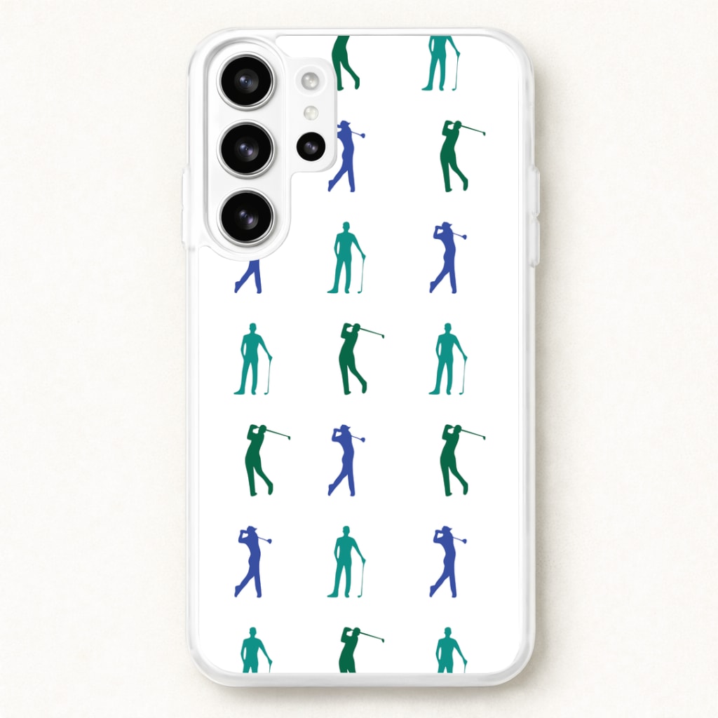 Golfer Silhouettes Pattern Phone Case for Galaxy S26 Ultra