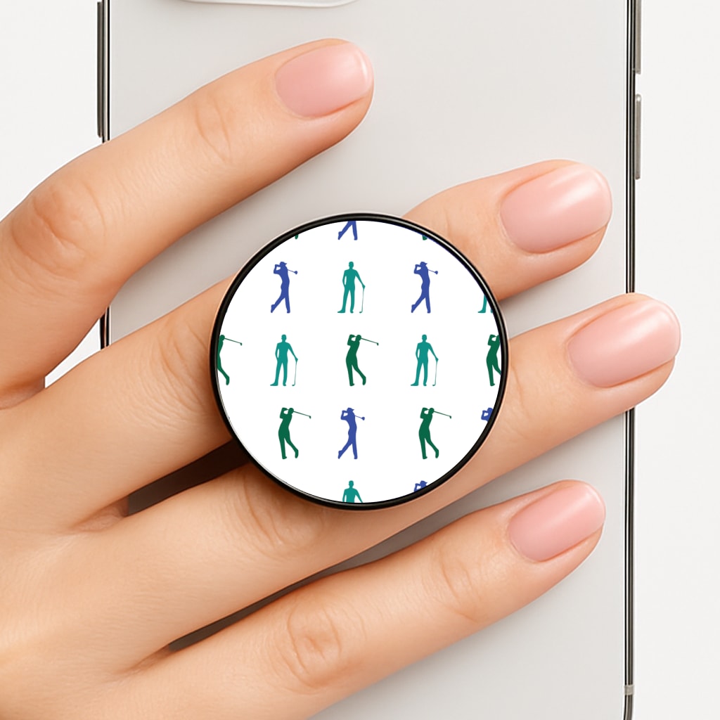 Golfer Silhouettes Pattern Phone Grip