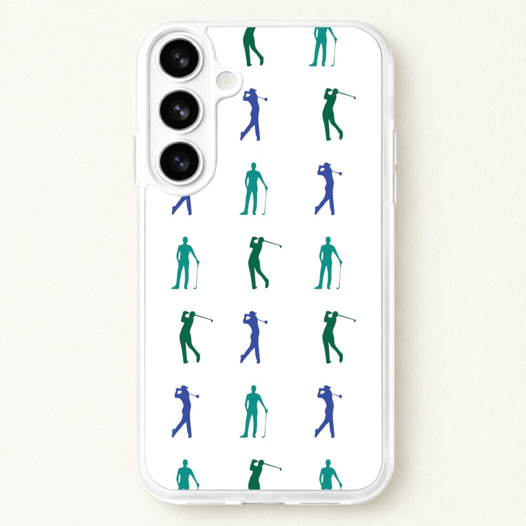 Golfer Silhouettes Pattern Phone Case for Galaxy S26 Plus