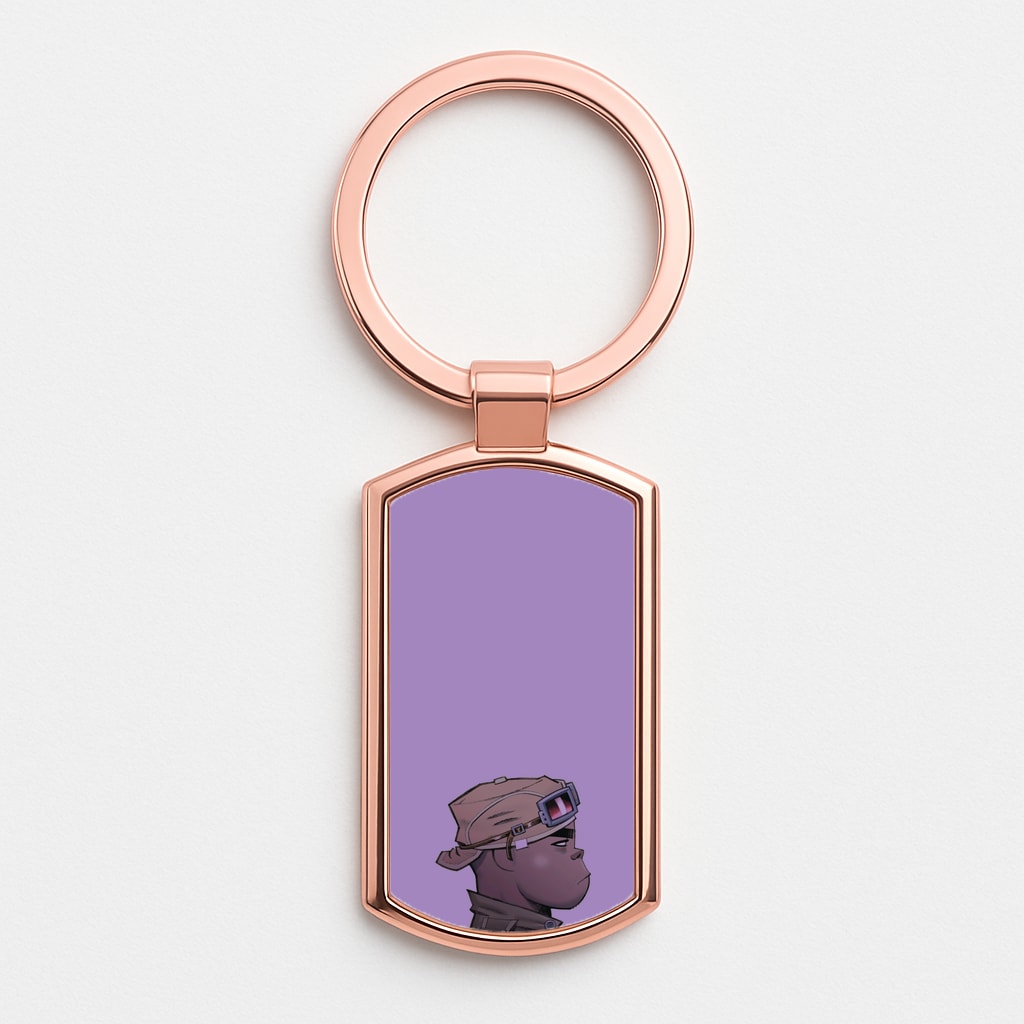 Purple 2d Rose Gold Keyring