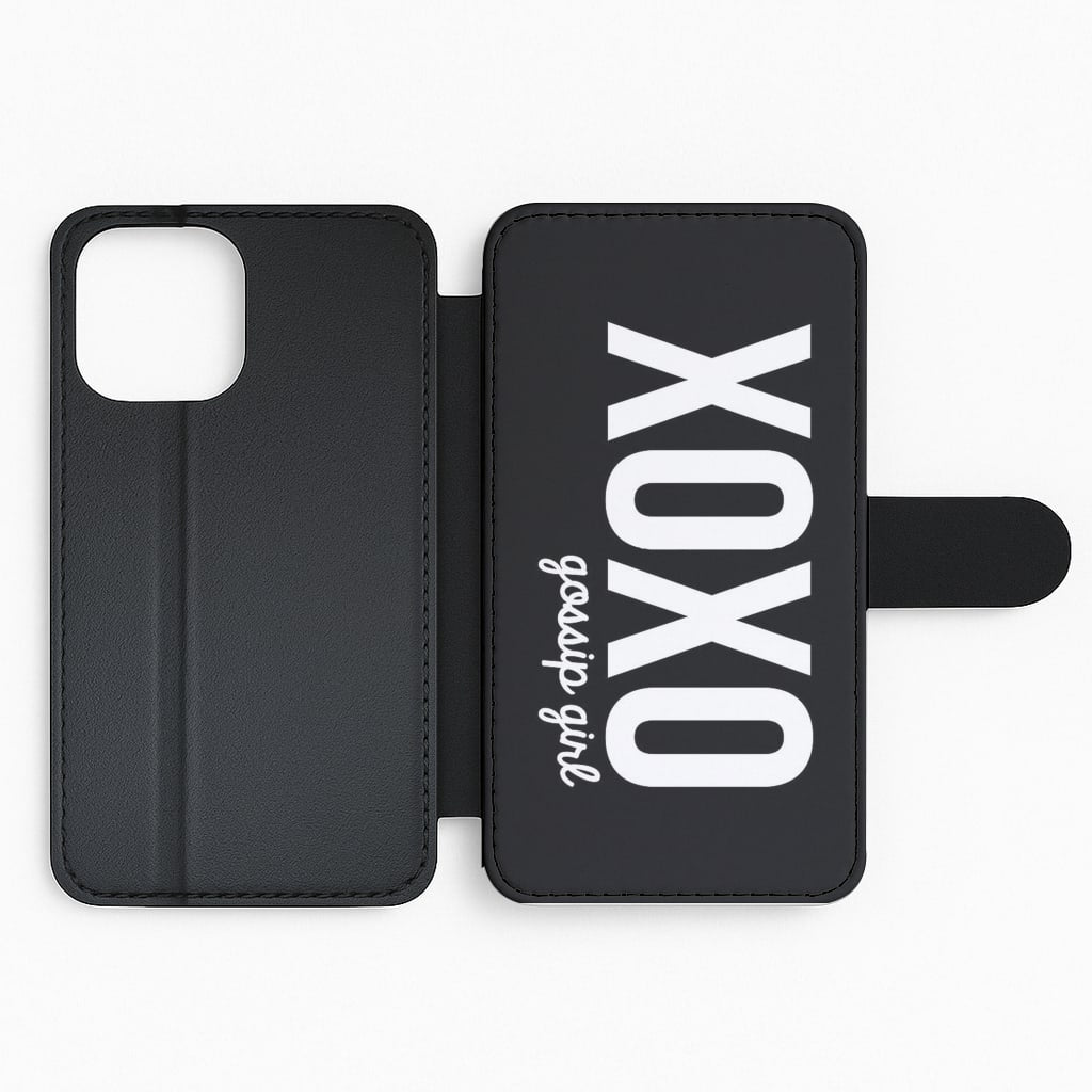 Black XOXO - Gossip Girl Flip Wallet Phone Case