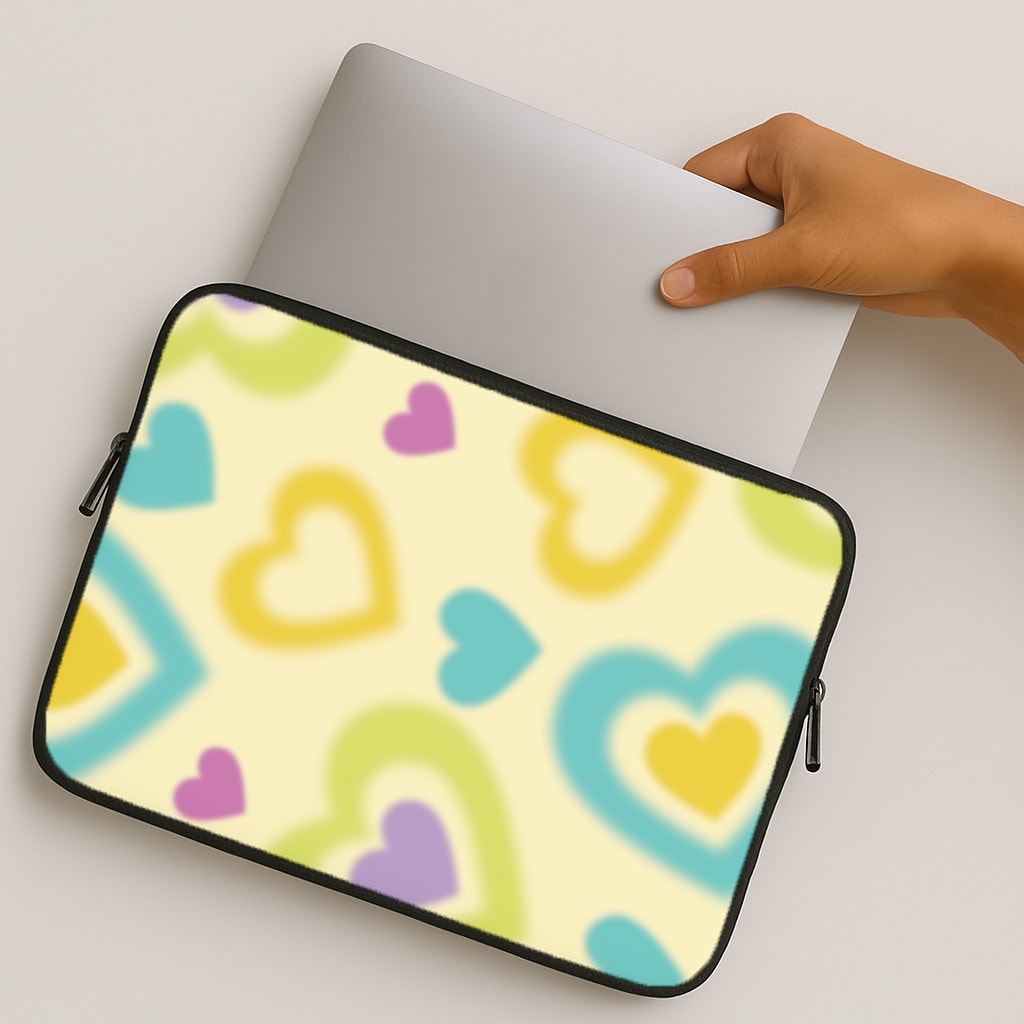 Multicoloured Hearts Gradient Pattern MacBook Case