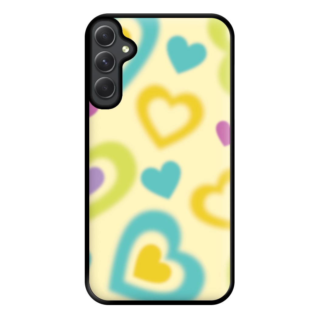 Multicoloured Hearts Gradient Pattern Phone Case for Galaxy A54