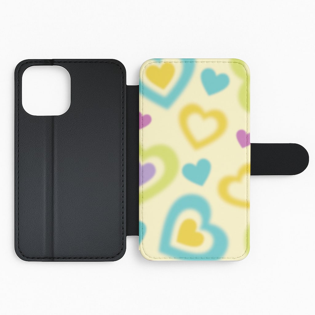 Multicoloured Hearts Gradient Pattern Flip Phone Case