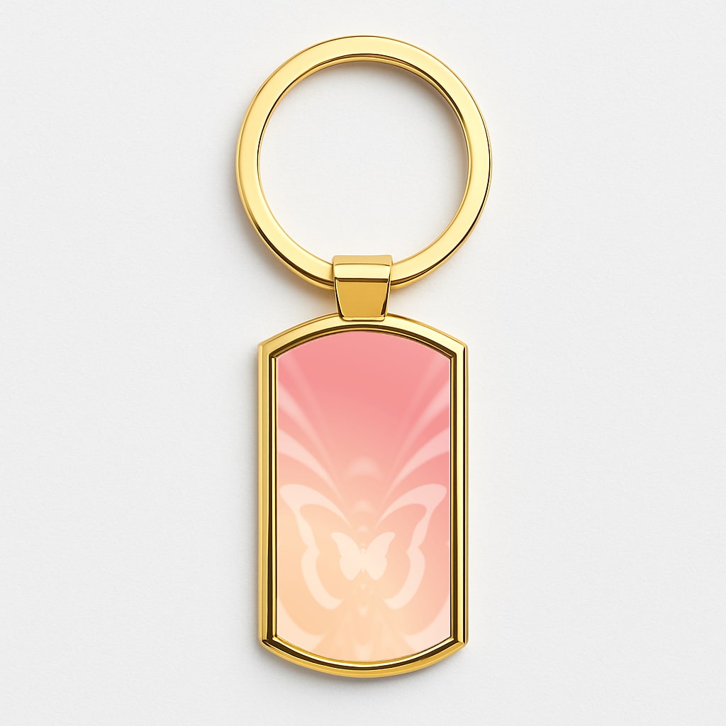 Butterfly Gradient Pink Gold Keyring