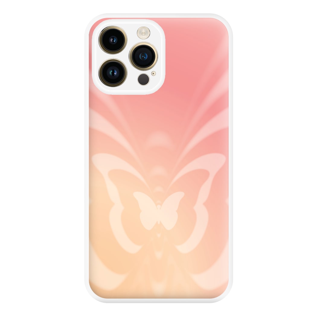 Butterfly Gradient Pink Phone Case for iPhone 14 Pro Max