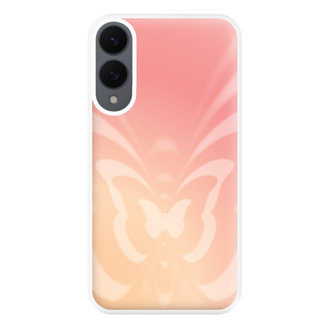 Butterfly Gradient Pink Phone Case for Galaxy S25 Edge