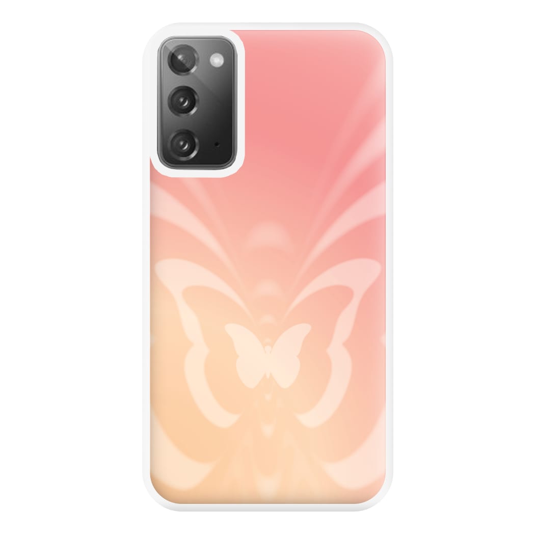 Butterfly Gradient Pink Phone Case for Galaxy Note 20 Ultra