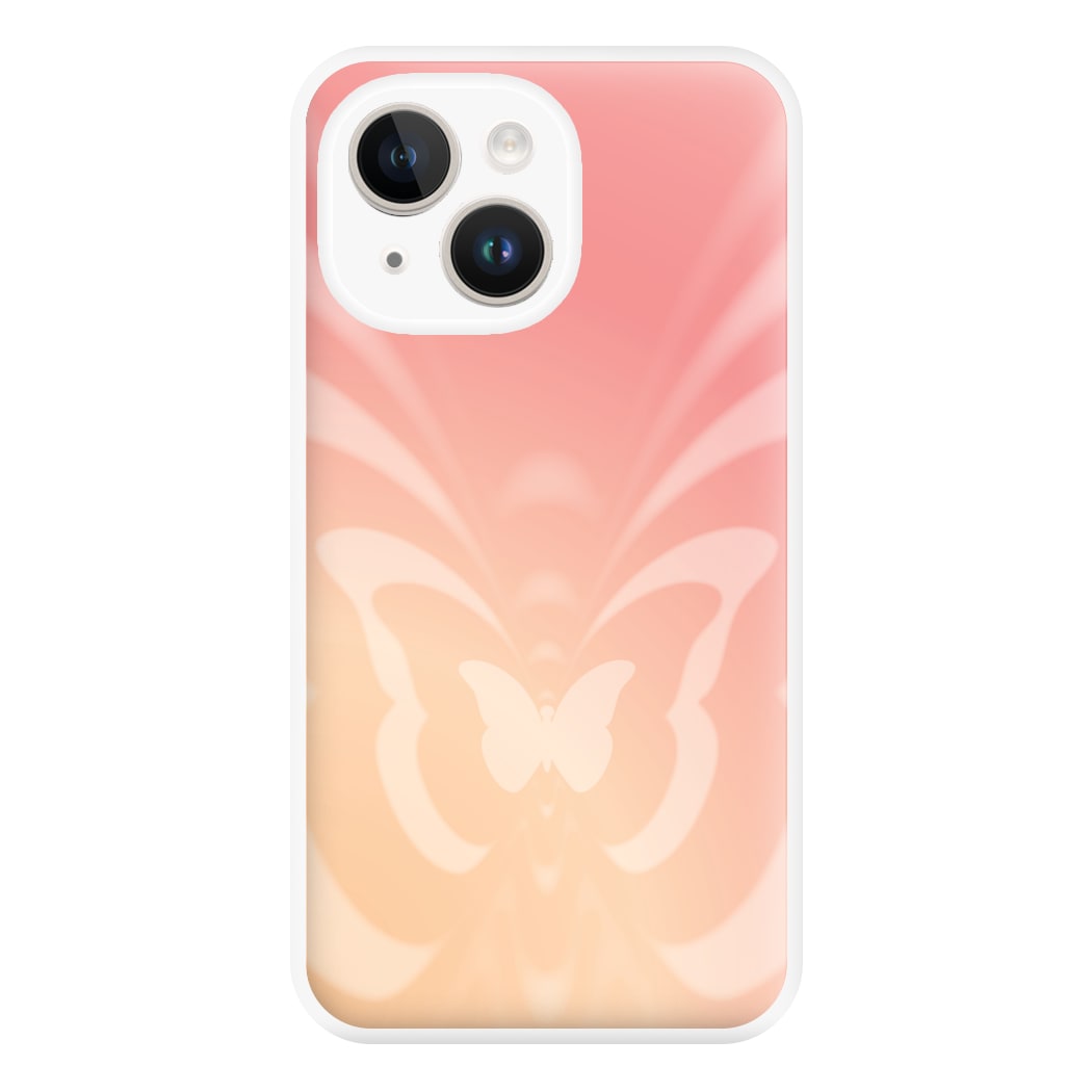 Butterfly Gradient Pink Phone Case for iPhone 14 Plus