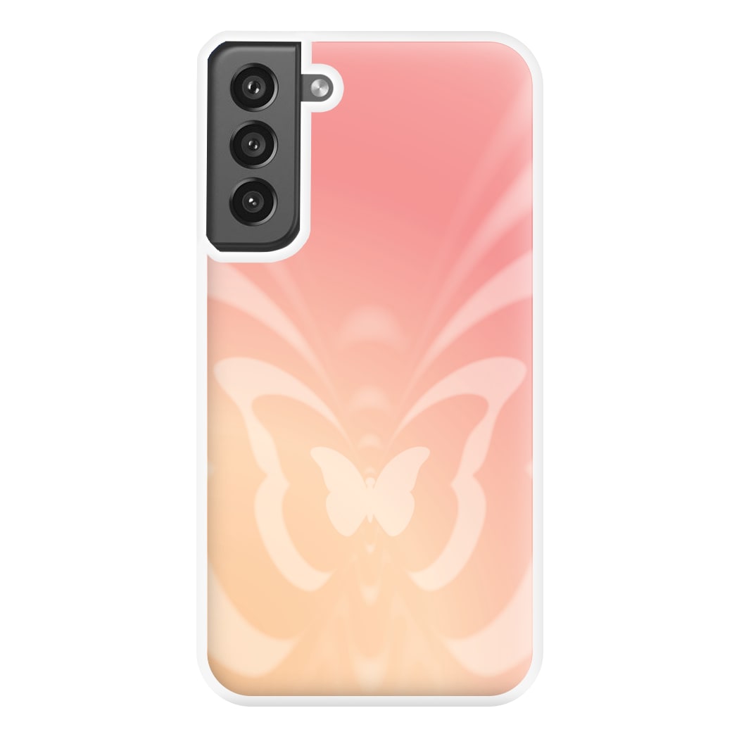 Butterfly Gradient Pink Phone Case for Galaxy S21FE
