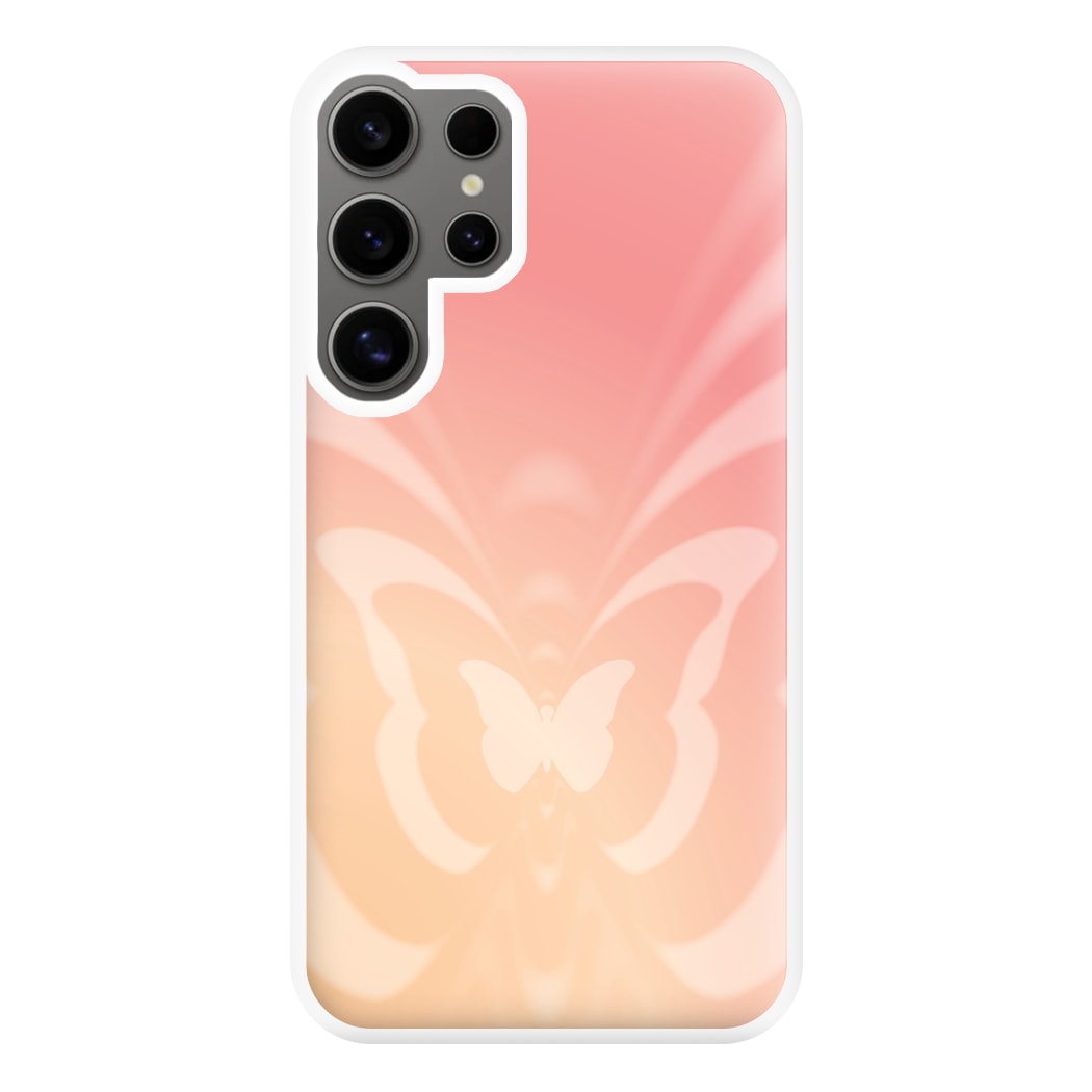 Butterfly Gradient Pink Phone Case for Galaxy S24 Ultra