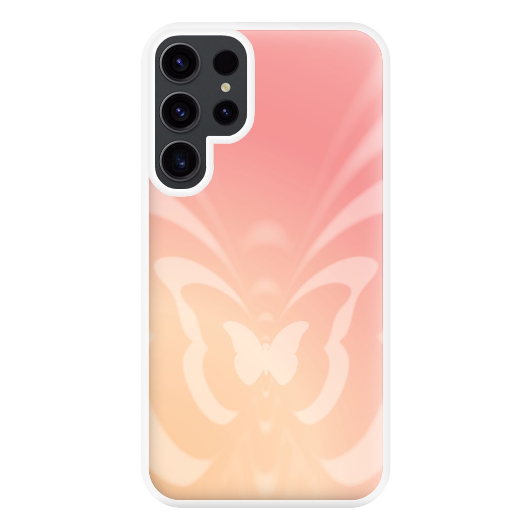 Butterfly Gradient Pink Phone Case for Galaxy S23 Ultra