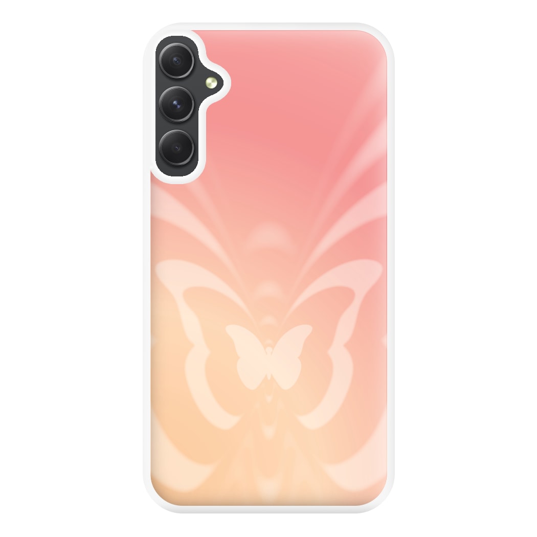 Butterfly Gradient Pink Phone Case for Galaxy A34
