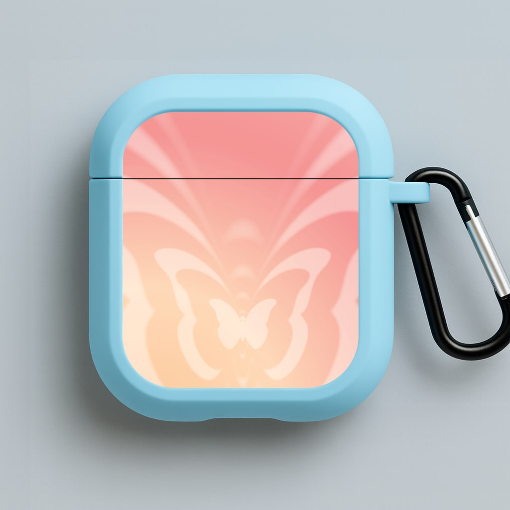 Butterfly Gradient Pink Blue AirPods Case
