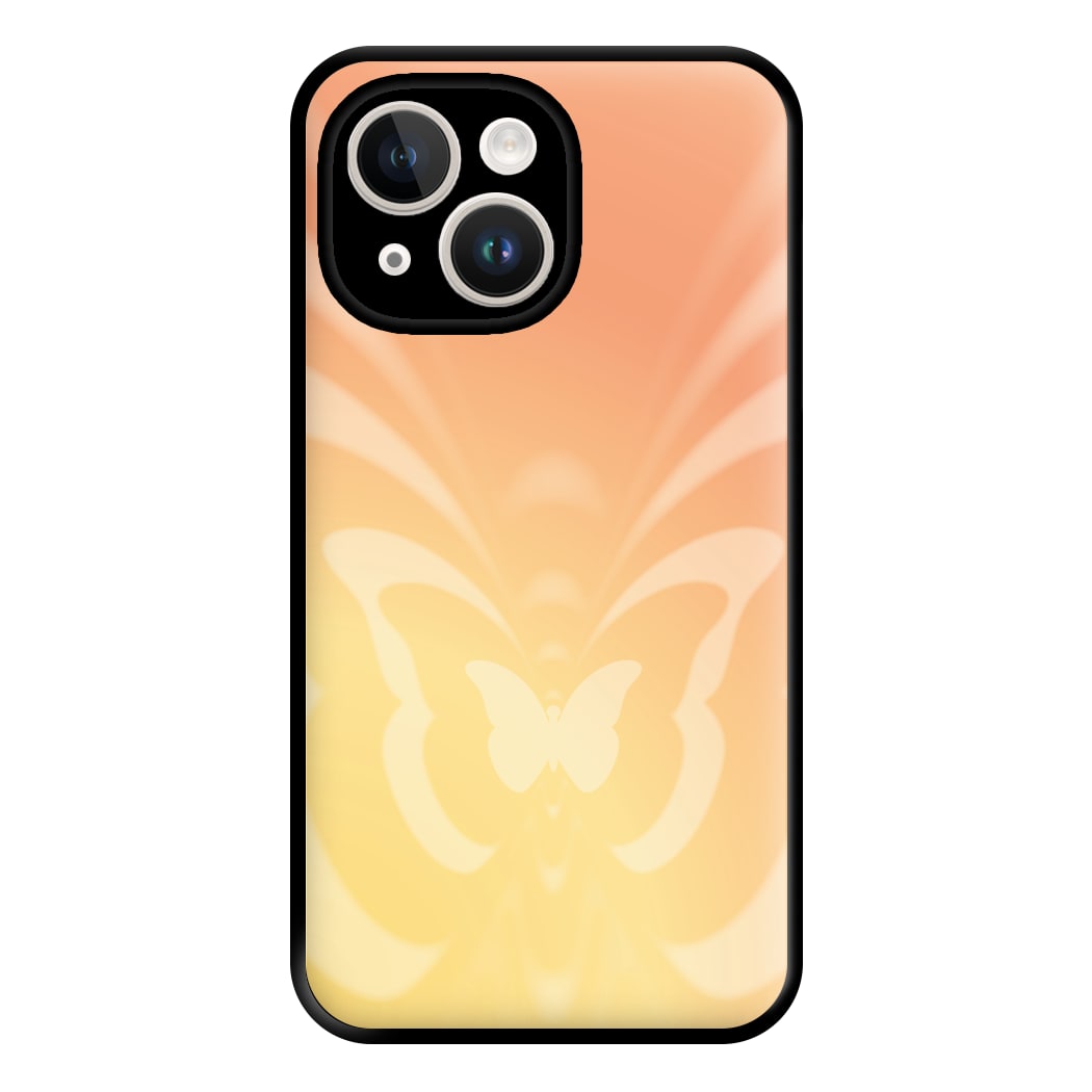 Butterfly Gradient Yellow Phone Case for iPhone 14 Plus