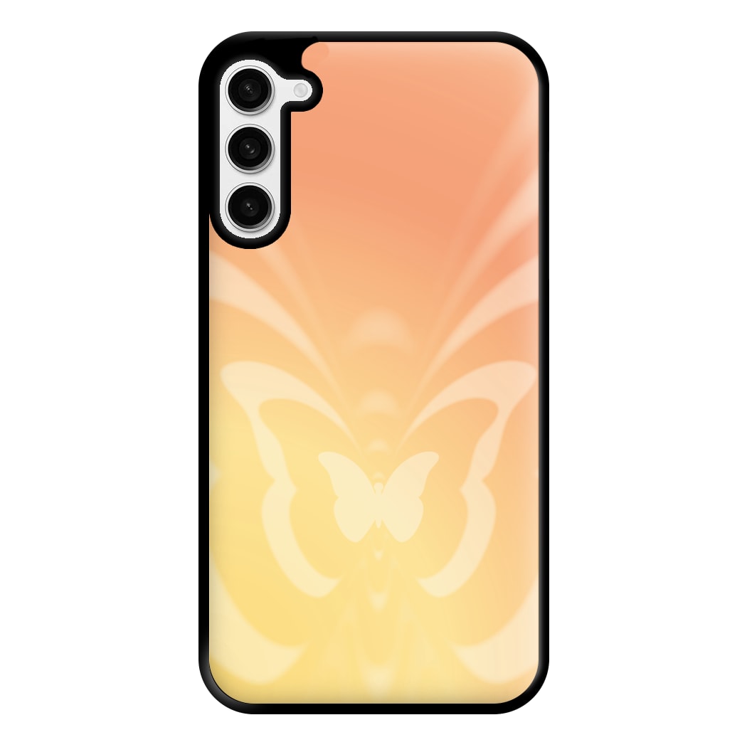 Butterfly Gradient Yellow Phone Case for Galaxy S23 Plus