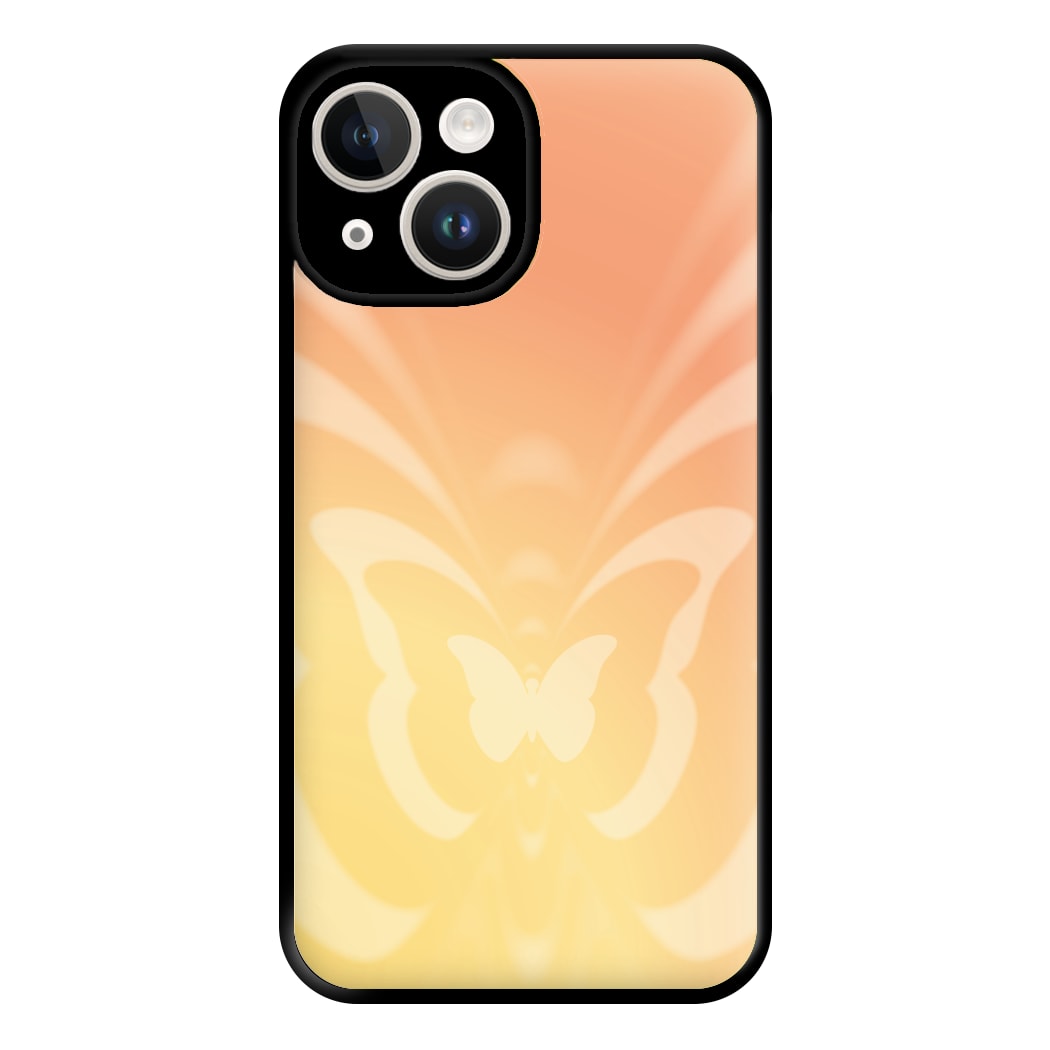 Butterfly Gradient Yellow Phone Case for iPhone 14