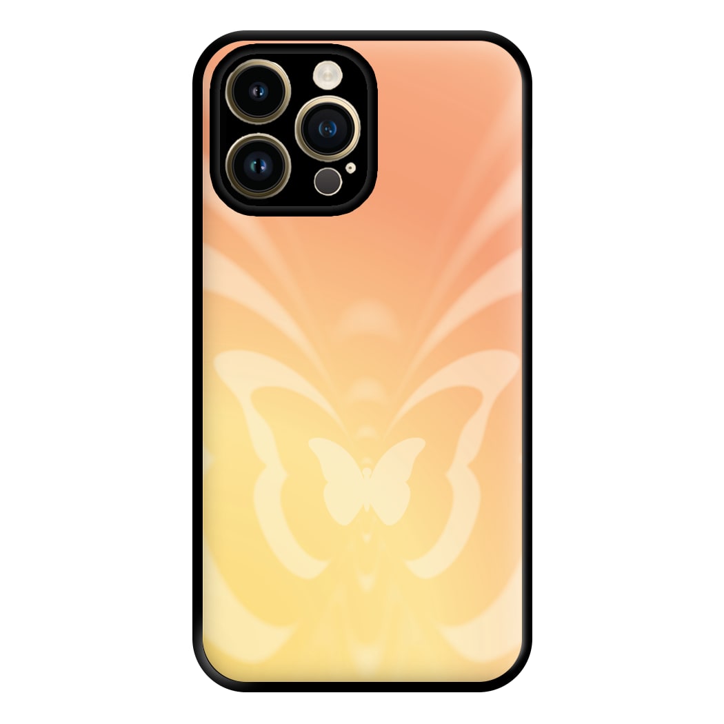 Butterfly Gradient Yellow Phone Case for iPhone 14 Pro Max