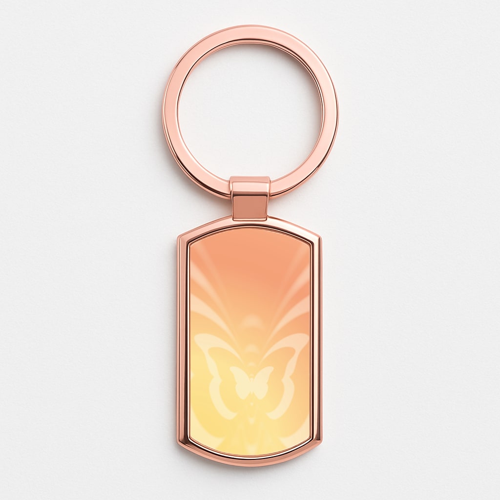 Butterfly Gradient Yellow Rose Gold Keyring