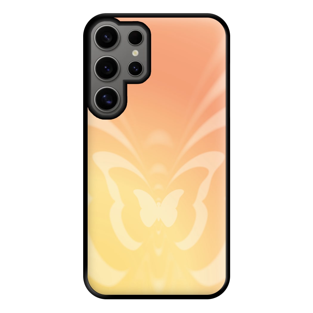 Butterfly Gradient Yellow Phone Case for Galaxy S24 Ultra