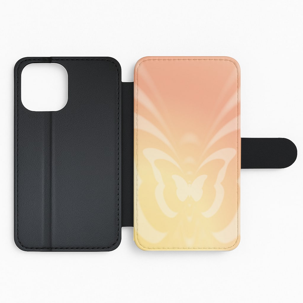 Butterfly Gradient Yellow Flip Phone Case