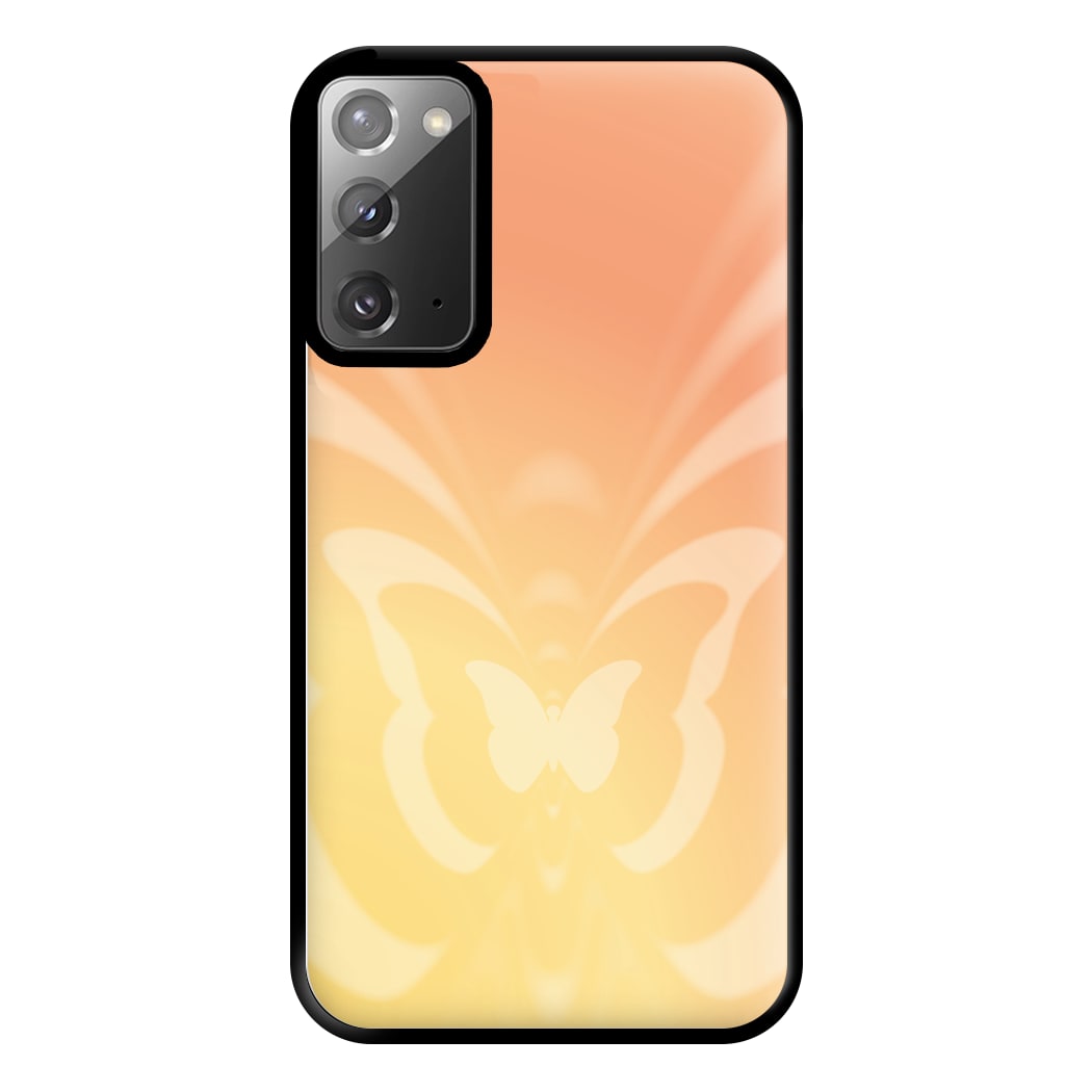 Butterfly Gradient Yellow Phone Case for Galaxy Note 20 Ultra
